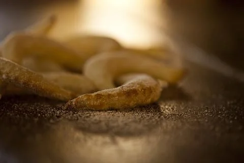 Fancy Brazilian Tapioca chips. Flatbread made from cassava. Food background. Stock Photos