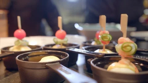 Fancy breakfast served at restaurant Video stock 99400227