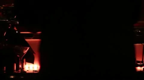 Fancy Buffet fire heating dishes people walking in front low lighting Vídeos de archivo 11136293