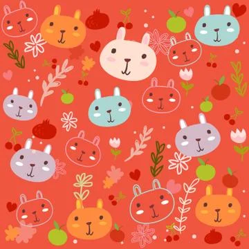 Fancy Bunny pattern Stock-Illustration