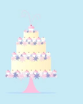 Fancy cake greeting Stock Illustration