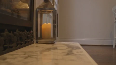 Fancy Candle Sitting On Countertop Stock Footage 115861309