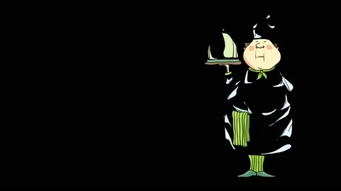 Fancy chef honored to present his most special dish holding it in one hand Stock-Footage 132071699