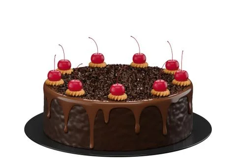 Fancy Chocolate Cake. Stock Illustration