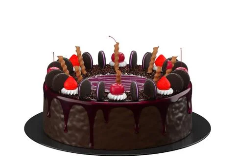 Fancy Chocolate Cake. Stock Illustration