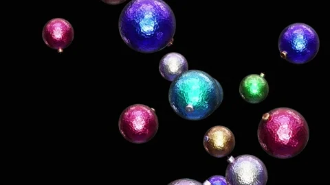 Fancy Christmas balls falling from the top looping 3D animation with alpha Stock Footage 167137243