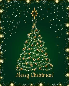 Fancy christmas tree made of festive garland Illustrazione stock