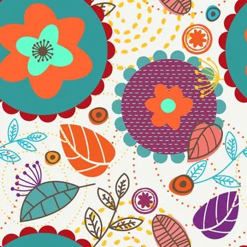 Fancy Circles Seamless Vector Stock Illustration