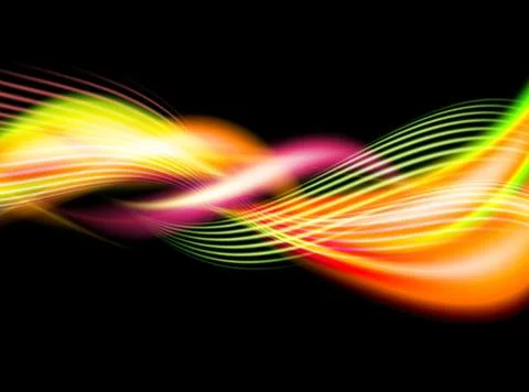 Fancy colored waves on a dark Stock Photos
