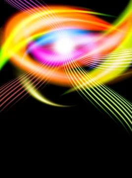Fancy colored waves on a dark Stock Photos