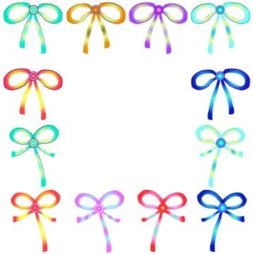 Fancy colorful bows graphic vector  Stock Illustration