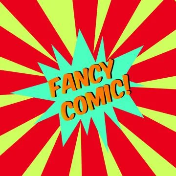 FANCY CONIC! comic bubble text Pop art style Radial lines background Explos.. Stock Illustration