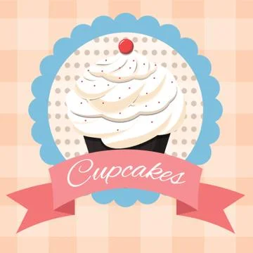 Fancy Cupcake Label Stock-Illustration