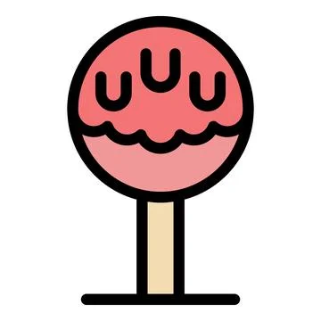 Fancy cute cake pop icon vector flat Stock Illustration