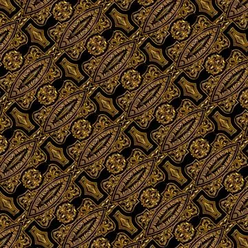 Fancy decorated design pattern in golden mixed tones Stock Illustration