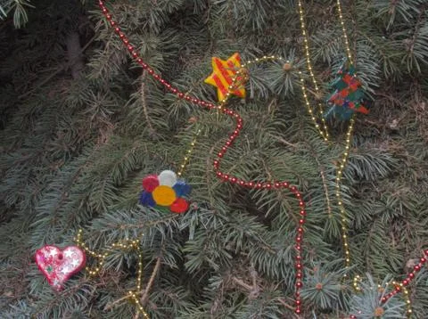 Fancy decorated spruce Stock Photos