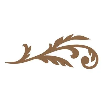 Fancy decorative element, vector floral art, brown vintage ornate flower Stock Illustration