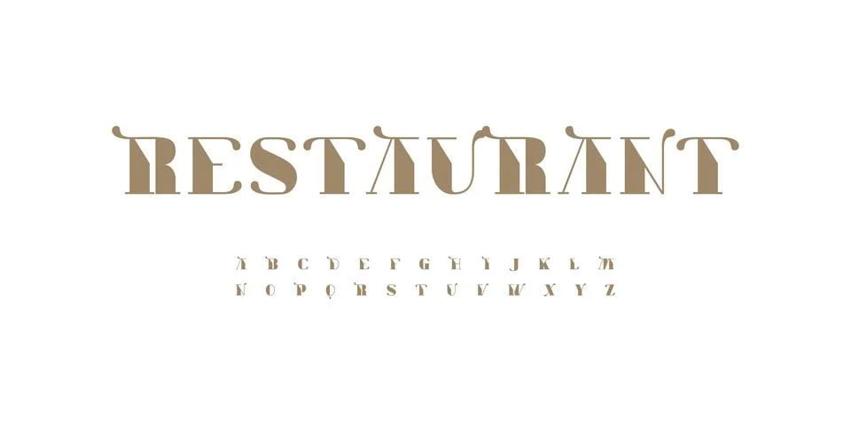 Fancy Decorative Font Elegant Logo Alphabet Golden Letter Set Luxury Typography Stock Illustration