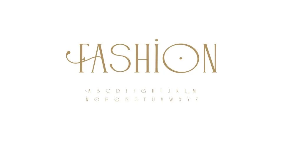Fancy Decorative Font Elegant Logo Alphabet Golden Letter Set Luxury Typography Stock Illustration