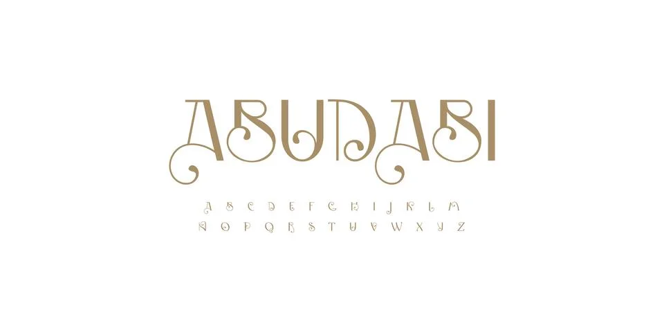 Fancy Decorative Font Elegant Logo Alphabet Golden Letter Set Luxury Typography Stock Illustration