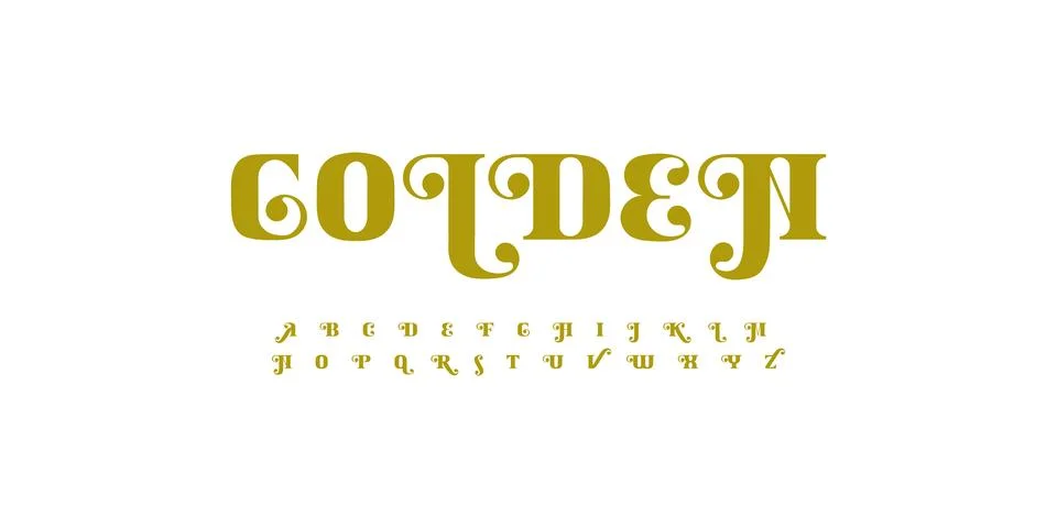 Fancy Decorative Font Elegant Logo Alphabet Golden Letter Set Luxury Typography Stock Illustration
