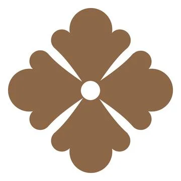 Fancy decorative vector element, flower ornament, brown vintage ornate floral Stockillustratie