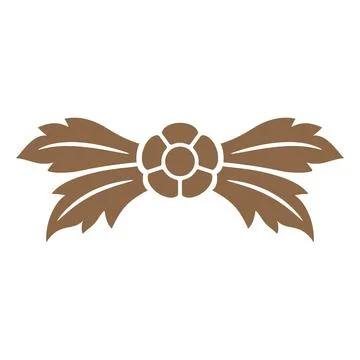 Fancy decorative vector element, flower with leaves ornament, brown vintage Stockillustratie