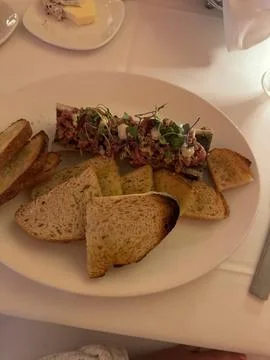Fancy dinner Steak tartare Stock Photos