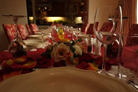 Fancy dinner table Stock-Fotos