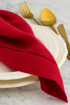 Fancy dinner table setting Stock Photos