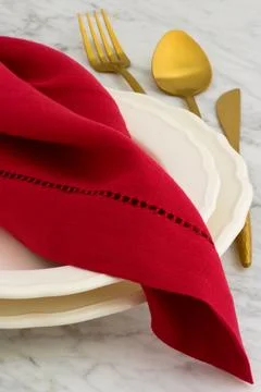 Fancy dinner table setting Stock Photos