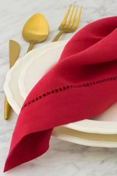 Fancy dinner table setting Stock Photos