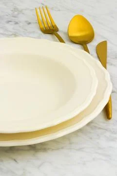 Fancy dinner table setting Stock Photos