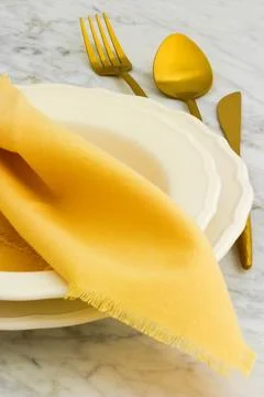 Fancy dinner table setting Stock Photos