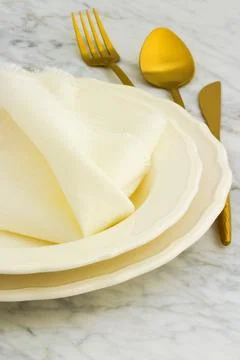 Fancy dinner table setting Stock Photos