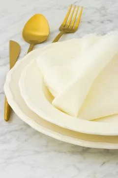 Fancy dinner table setting Stock Photos