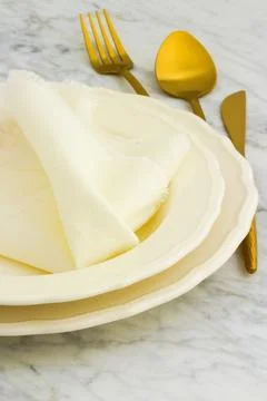 Fancy dinner table setting Stock Photos