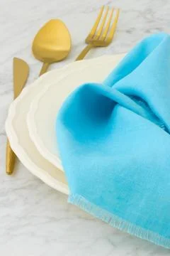 Fancy dinner table setting Stock Photos