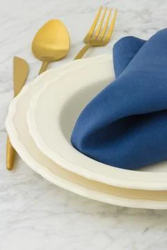 Fancy dinner table setting Stock Photos