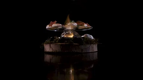 Fancy dish with flames popping out Stockbeeldmateriaal 130252113