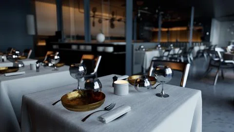 Fancy eatery with no guests in attendance Stock Illustration