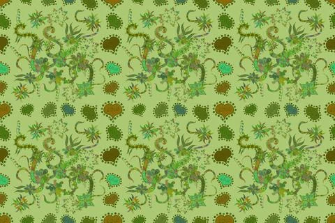 Fancy fabric pattern. Colour Spring Theme seamless pattern Background. Flat Flow 스톡 일러스트