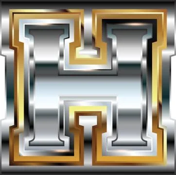 Fancy font letter h Stock Illustration