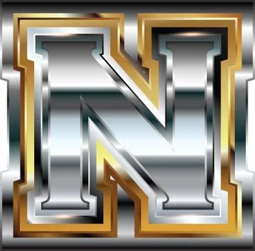 Fancy font letter n Stock Illustration
