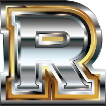 Fancy font letter r Stock Illustration