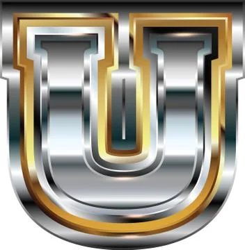 Fancy font letter u Stock Illustration