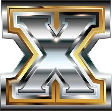 Fancy font letter x Stock Illustration