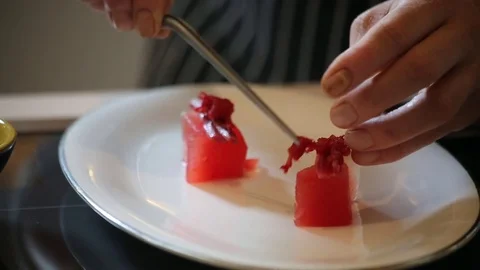 Fancy food plating Stock Footage
