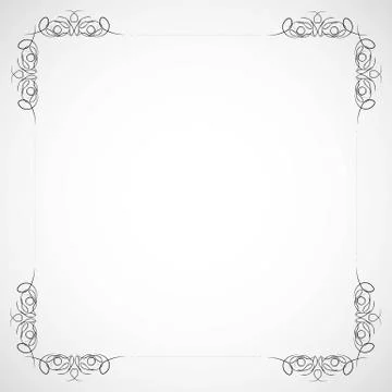 Fancy frame border with decorative ornament. Vector illustration Stock Illustration