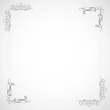 Fancy frame border with decorative ornament. Vector illustration Stock Illustration